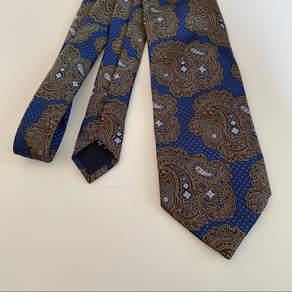Ermenegildo Zegna Blue and Brown Tie